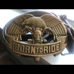 Vintage 80s baron “born to ride” buckle